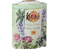 Basilur Vintage Blossom Floral Bouquet Tin Caddies