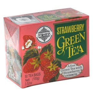 Mlesna Strawberry Green Tea, 50 Count Tea Bags