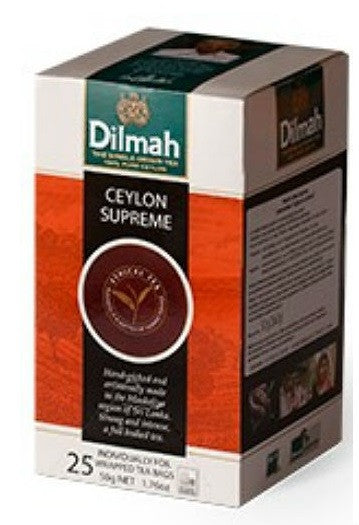 Dilmah Ceylon Supreme Tea, 25 Count Tea Bags