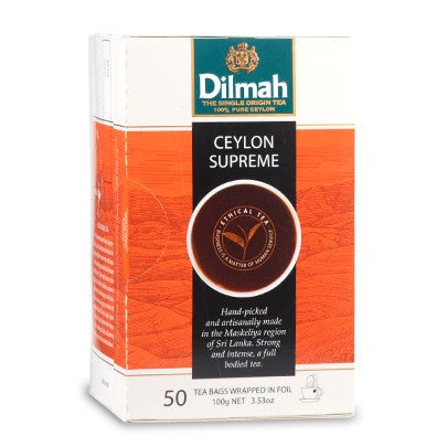 Dilmah Ceylon Supreme Tea, 50 Count Tea Bags