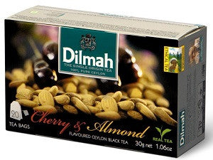 Dilmah Cherry And Almond Flavoured Ceylon Black Tea, 20 Count Tea Bags