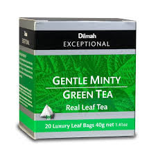 Dilmah Exceptional Gently Minty Green Tea, 20 Count Tea Bags