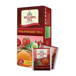 Steuarts Strawberry Flavoured Ceylon Black Tea, 25 Count Tea Bags