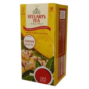 Steuarts Ginger Flavoured Ceylon Black Tea, 25 Count Tea Bags
