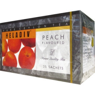 Heladiv Peach Flavoured Ceylon Black Tea, 25 Count Tea Bags