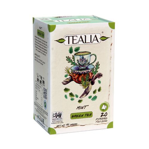 Tealia Mint Green Tea, 20 Count Tea Bags