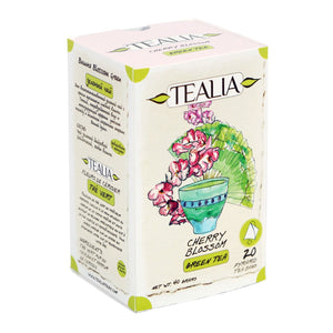 Tealia Cherry Blossom Green Tea, 20 Count Tea Bags