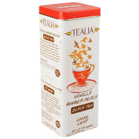 Tealia Vanilla Ginger Peach Ceylon Black Tea, Loose Tea 100g
