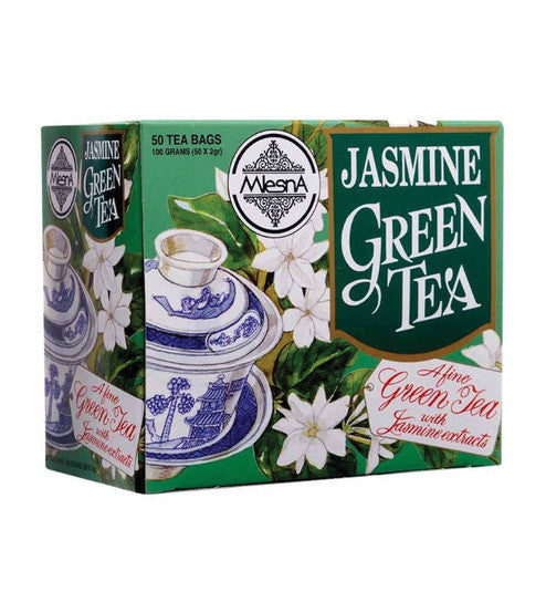Mlesna Jasmine Green Tea, 50 Count Tea Bags
