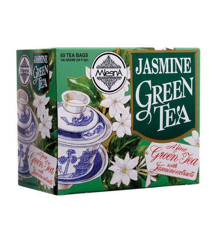 Mlesna ジャスミン緑茶、50 カウント ティーバッグ