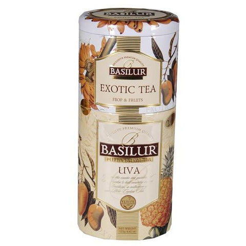 Basilur 이국적인 Uva 차 주석 캐디 