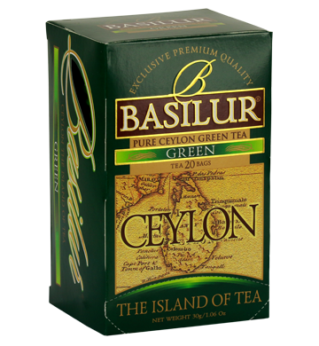 Basilur The Island of Tea Green, 25 Count Tea Bags