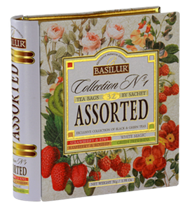 Basilur Tea Book Collection No 1 Assorted Tea, 32 Count Tea Bags