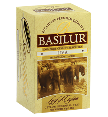 Basilur Leaf of Ceylon Uva Tea, 25 Count Tea Bags