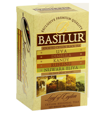 Basilur Leaf of Ceylon Assorted Tea, 25 Count Tea Bags