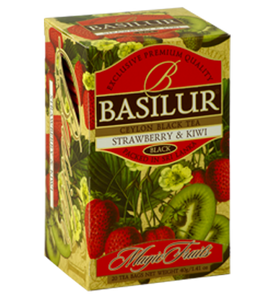 Basilur Magic Fruits Strawberry and Kiwi Flavoured Ceylon Tea, 20 Count Tea Bags