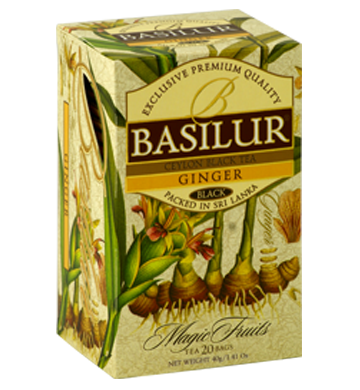 Basilur Magic Fruits Ginger Flavored Ceylon Tea, 20 Count ティーバッグ