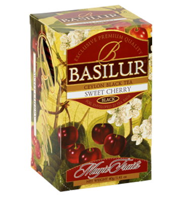 Basilur Magic Fruits Sweet Cherry Flavoured Ceylon Tea, 20 Count Tea Bags