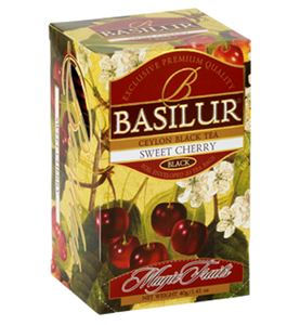 Basilur Magic Fruits Sweet Cherry Flavoured Ceylon Tea, 25 Count Tea Bags