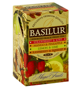 Basilur Magic Fruits Assorted Flavoured Ceylon Tea, 25 Count Tea Bags