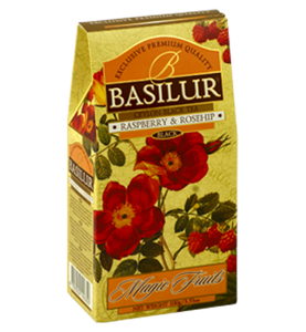 Basilur Magic Fruits Raspberry and Rosehip Flavoured Ceylon Tea, Loose Tea 100g