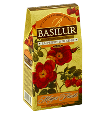 Basilur Magic Fruits Raspberry and Rosehip Flavored Ceylon Tea ルースティー 100g 