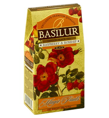 Basilur Magic Fruits Raspberry and Rosehip Flavoured Ceylon Tea, Loose Tea 100g