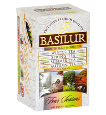 Basilur Four Seasons Assorted Tea, 25 Count Tea Bags