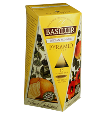 Basilur Fruit Infusions Indian Summer, 15 Count Pyramid Tea Bags