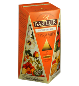 Basilur Fruit Infusions Blood Orange, 15 Count Pyramid Tea Bags