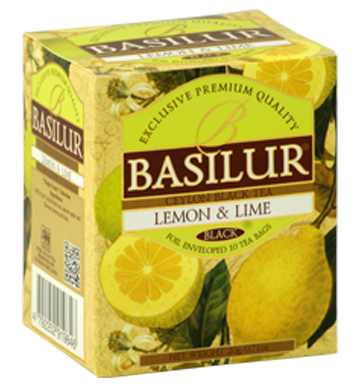 Basilur Magic Fruits Lemon and Lime Flavoured Ceylon Tea, 10 Count Tea Bags