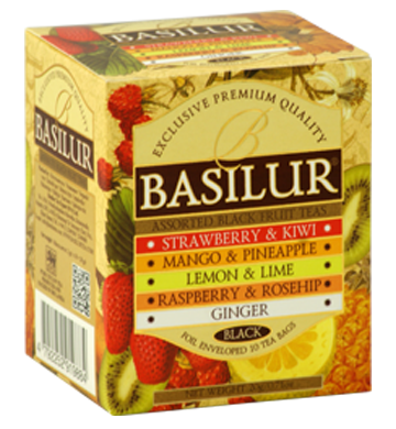 Basilur Magic Fruits Assorted Flavoured Ceylon Tea, 10 Count Tea Bags
