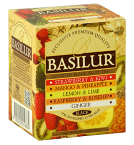 Basilur Magic Fruits Assorted Flavoured Ceylon Tea, 10 Count Tea Bags