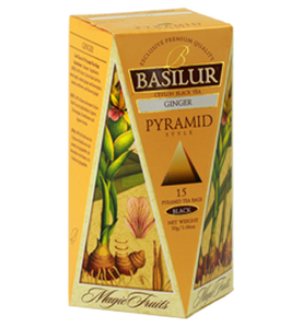 Basilur Magic Fruits Ginger, 15 Count Pyramid Tea Bags