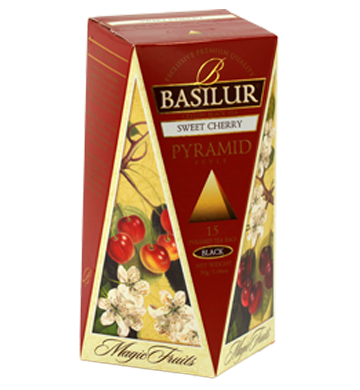 Basilur Magic Fruits Sweet Cherry, 15 Count Pyramid Tea Bags