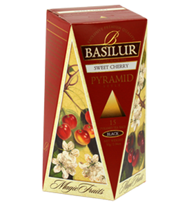 Basilur Magic Fruits Sweet Cherry, 15 Count Pyramid Tea Bags
