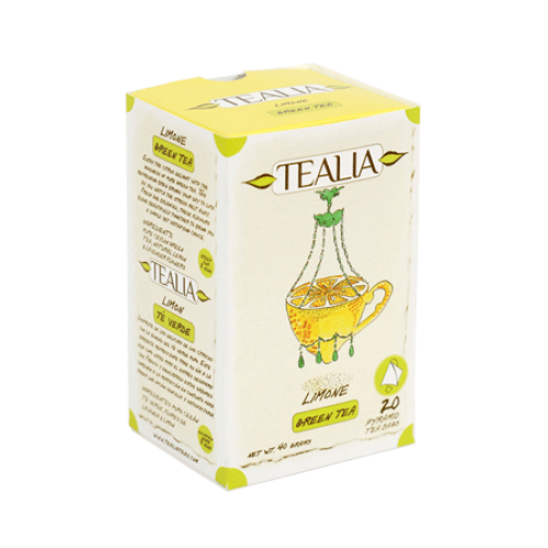 Tealia リモーネ緑茶、20 カウント ティーバッグ