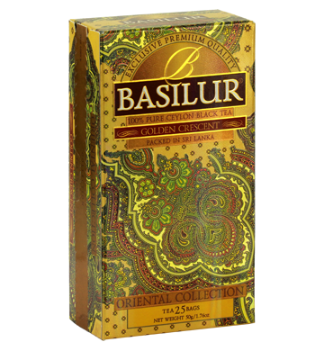 Basilur Oriental Golden Crescent Tea, 25 Count Tea Bags