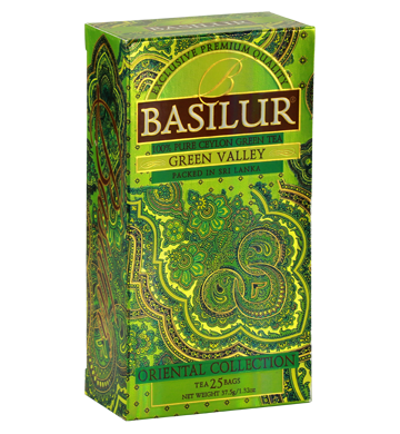 Basilur Oriental Green Valley, 25 Count Tea Bags
