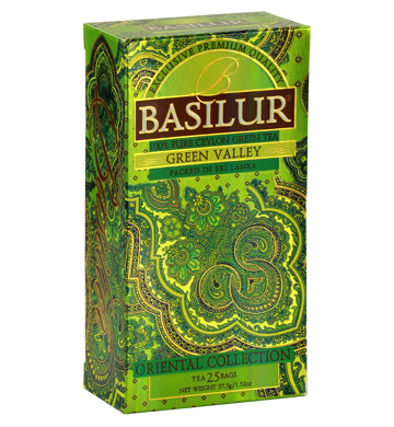 Basilur Oriental Green Valley、25 カウント ティーバッグ