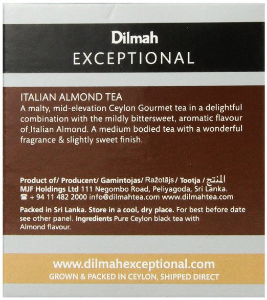 Dilmah エクセプショナル イタリアン アーモンド ティー、20 カウント ティーバッグ
