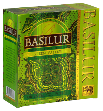 Basilur Oriental Green Valley, 100 Count Tea Bags
