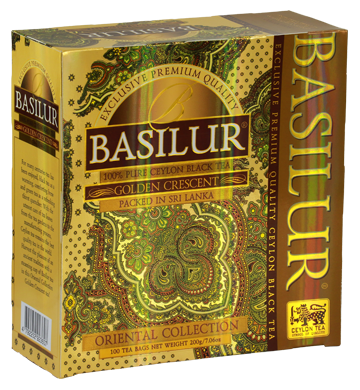 Basilur Oriental Golden Crescent Tea, 100 Count Tea Bags