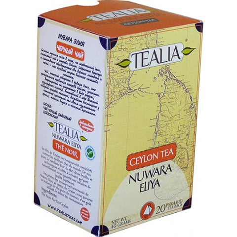 Tealia Nuwara Eliya Ceylon Tea, 20 Count Tea Bags