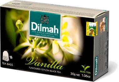 Dilmah Vanilla Flavoured Ceylon Black Tea, 20 Count Tea Bags