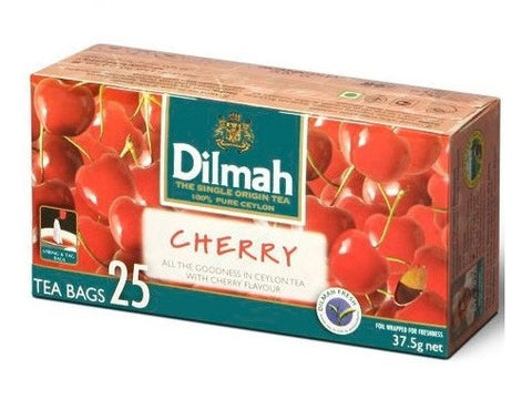 Dilmah Cherry Flavoured Ceylon Black Tea, 25 Count Tea Bags
