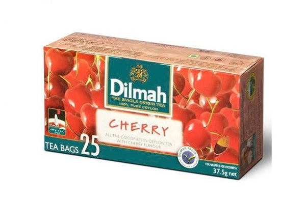 Dilmah Cherry Flavoured Ceylon Black Tea, 25 Count Tea Bags