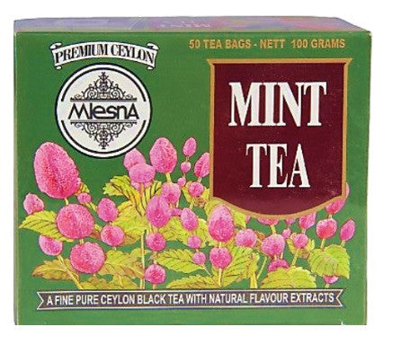 Mlesna Mint Flavoured Ceylon Tea, 50 Count Tea Bags