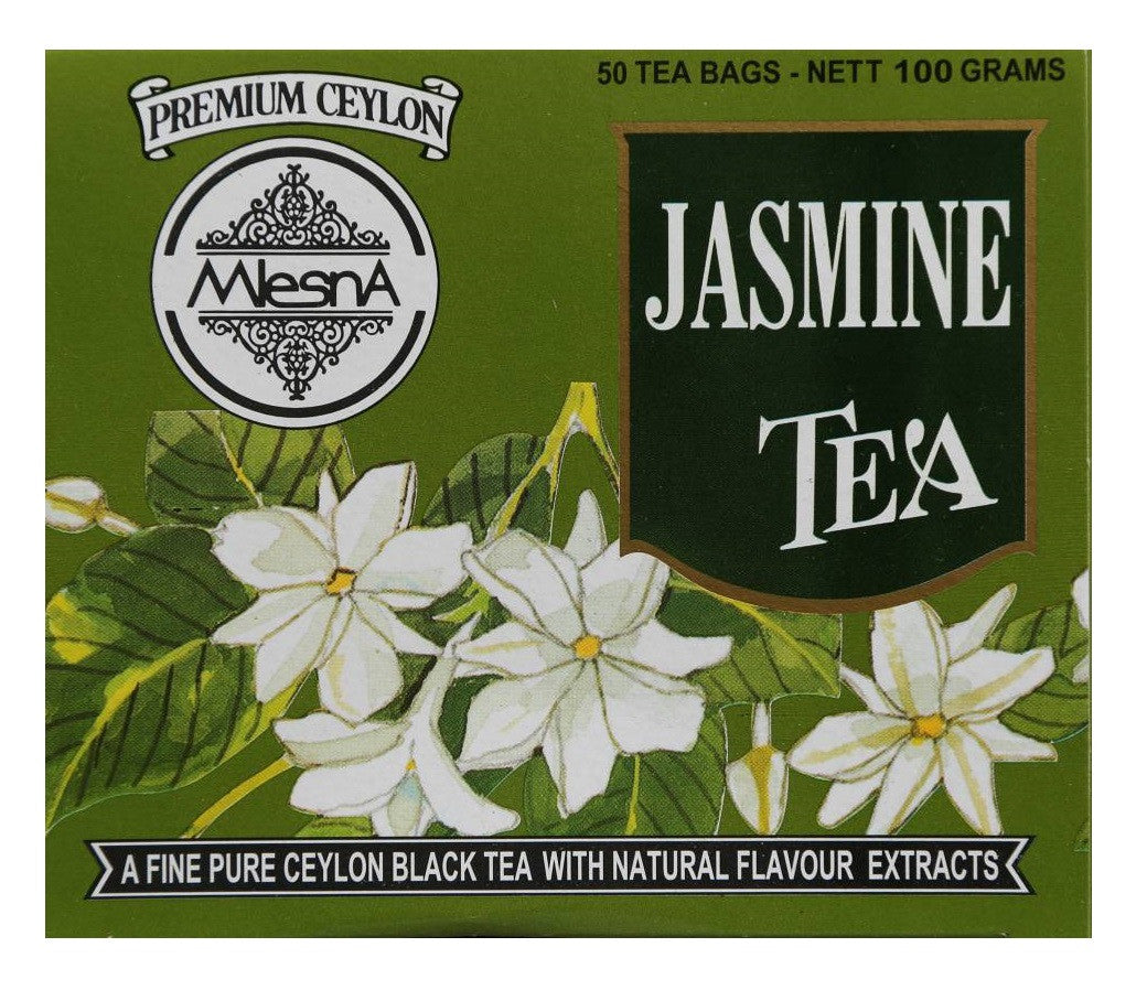 Mlesna Jasmine Flavoured Ceylon Tea, 50 Count Tea Bags