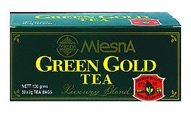Mlesna グリーン ゴールド ティー、50 カウント ティーバッグ